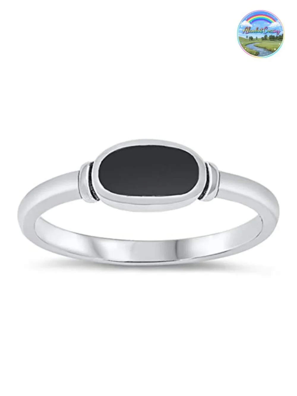 Sterling Silver Oval Gemstone Ring Prong Setting Size 9